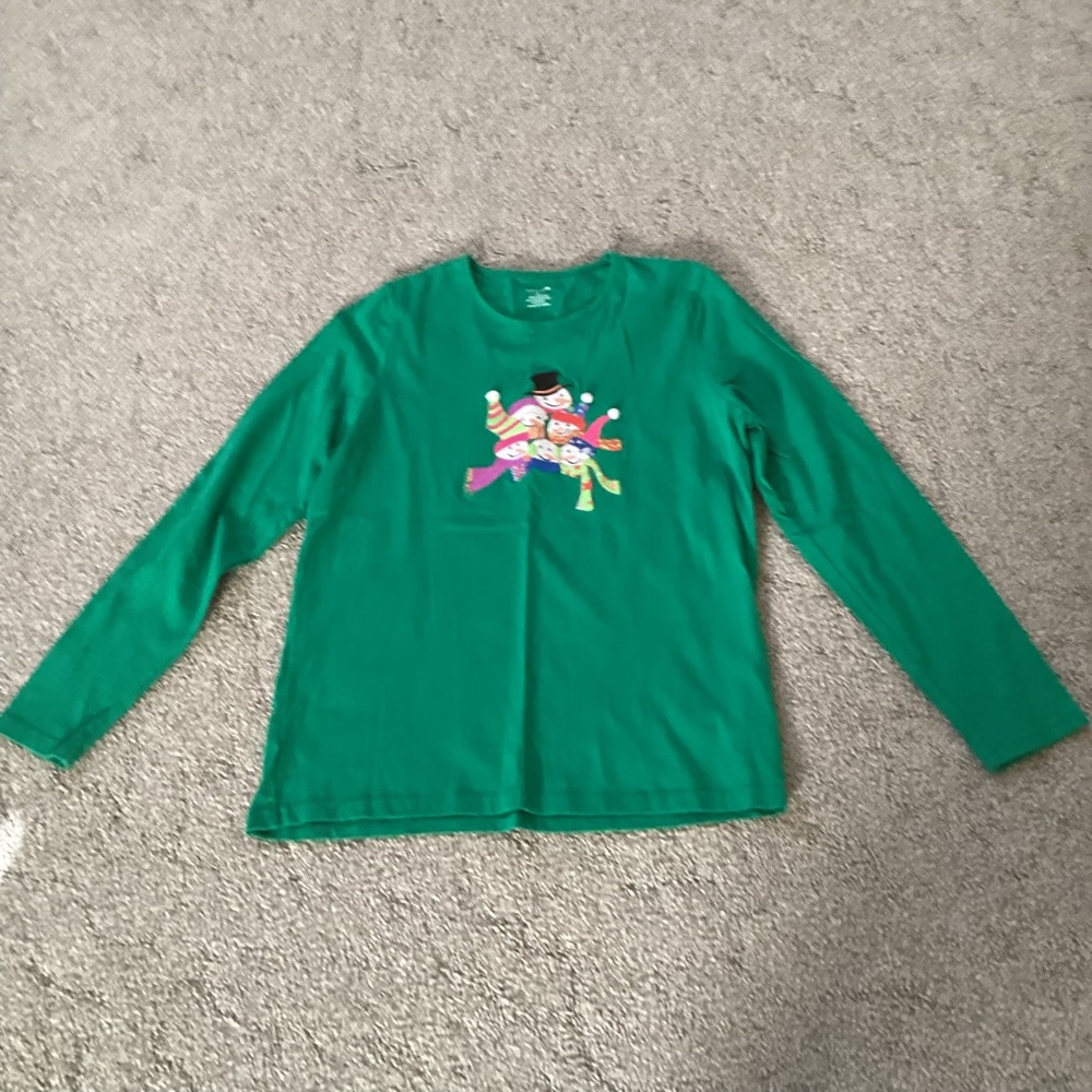 Women’s Ladies Club Long Sleeve Shirt with Snowmen